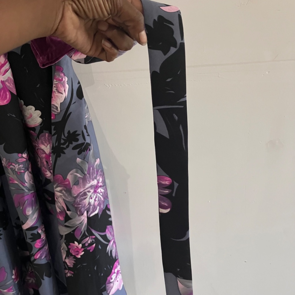 Midnight velvet, dark purple floral dress - Picture 11 of 12